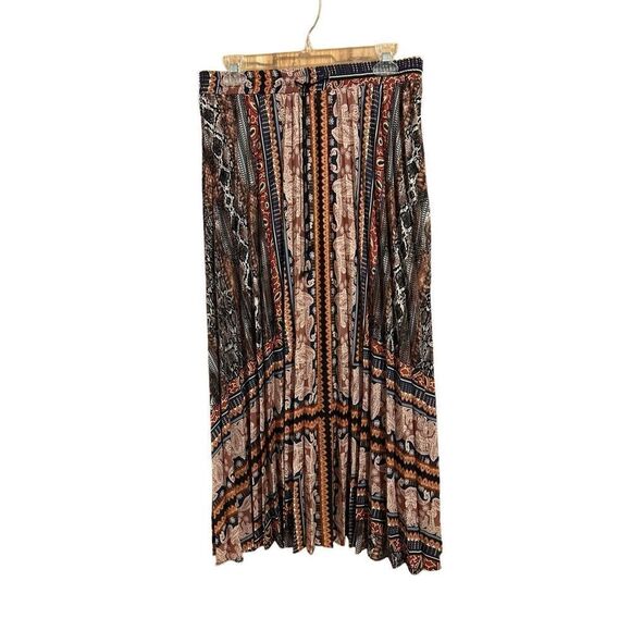 Floerns Women's Size XL Boho Elastic Waist Scarf Print Pleated Midi Skirt - Picture 1 of 9